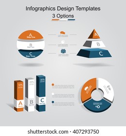 Set of infographics design template with place for your data. Vector illustration.