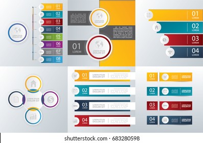 Set of infographics design vector and business icon.Vector timeline infographic template.