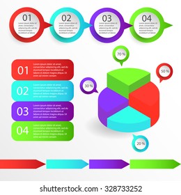 Set of infographics diagram 3d vector infographic template Set of business flat, 3D design graph