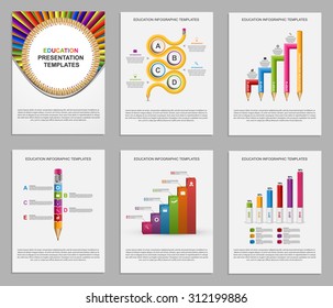 Set Infographics for education brochures and presentations. 