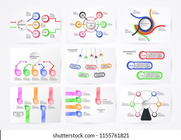 Set of infographics element with technology concept. Colorful chart for business presentation with copy space.
Vector Design on flat paper cut style.