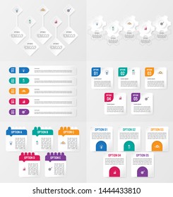 Set of infographics element template with options.
