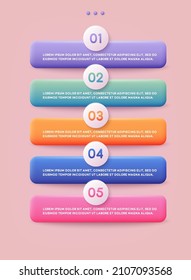 Set of infographics elements in 3d style. Can be used for info graphics, graphic or website layout vector, numbered banners, diagram, flyer, corporate report, marketing etc, web.