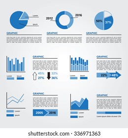 Set of Infographics Elements. Blue Colors. Vector Illustration EPS8