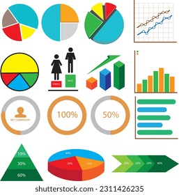 Set of infographics elements for business design. Vector Illustration.