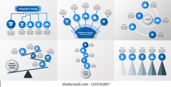 Set of infographics elements design in concept of Balance with copy space for text. Template for business presentation, brochure, motion graphic and magazine.