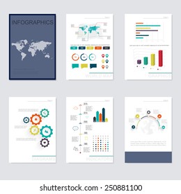 Set of infographics elements in modern flat business style. Can be used for info graphics, graphic or website layout vector, numbered banners, diagram, flyer, corporate report, marketing etc, web.