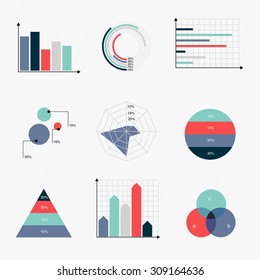 Set of infographics elements in modern flat business style. Can be used for info graphics, graphic or website layout vector, numbered banners, diagram, flyer, corporate report, marketing etc, web.