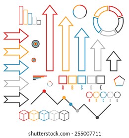 Set of infographics elements. Outline 
