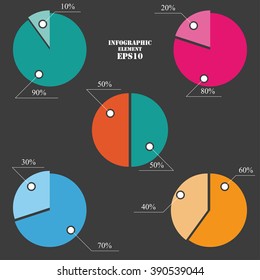 Set  of infographics elements in pie charts