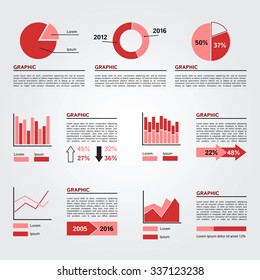 Set Infographics Elements Red Colors Vector Stock Vector (Royalty Free ...