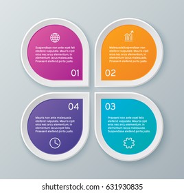 Conjunto de elementos de infografía con sombra e iconos. Plantilla de banners coloridos para diagrama, opciones, gráfico, diseño web y presentación. Concepto de negocio con 4 pasos o procesos.Antecedentes abstractos.