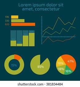  Set of infographics elements-graphs and charts