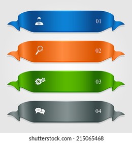 Set of infographics with icons and numbered options, modern design, business options banner, illustration.