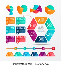 Set infographics marketing analytics data