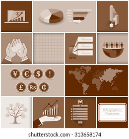Set of infographics objects and elements. Vector