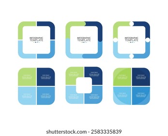 Set of infographics, pie charts, graphs with 4 steps, options, parts, processes. Vector business templates in colorful for presentation.