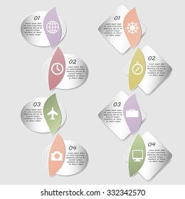 Set of infographics template. Can be used for infographic, banner, poster, web design, brochure, presentation. Vector illustration