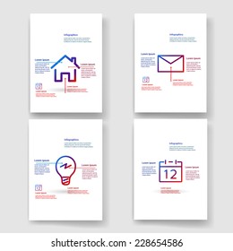 Set infographics template for topic of home. Icon illustration for presentation, web site or print. 