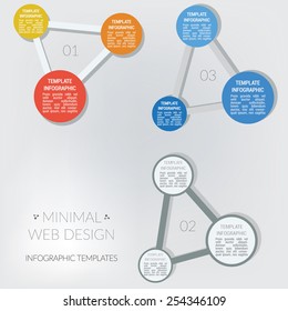 Set of infographics templates for web design. Minimalistic vector flat design