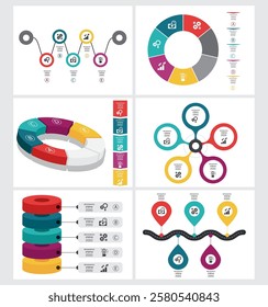 set of infographics timeline business workflow report background with business icon 5 steps for presentation vector illustration