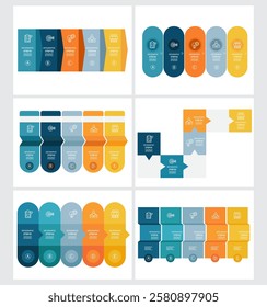 set of infographics timeline business workflow report background with business icon 5 steps for presentation vector illustration