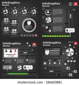 Set of infographics in UI style with switches