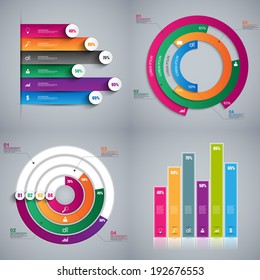 Set of Infographics vector design template