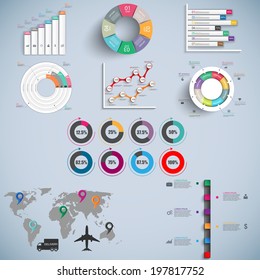 Set of Infographics vector design template