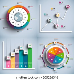 Set of Infographics vector design template