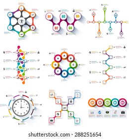 Set of infographics vector design template