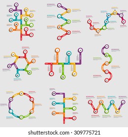 Set of infographics vector design template. Can be used for workflow processes, timeline, banner, diagram, number options, work plan, web design.