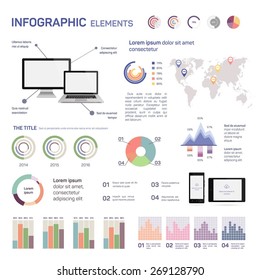 Set of infographics, vector illustration, mobile application