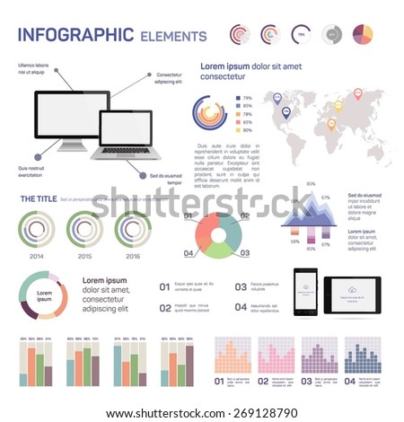 Set of infographics, vector illustration, mobile application
