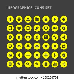 Set Infographics web icons or design elements.  Vector illustration eps 10.