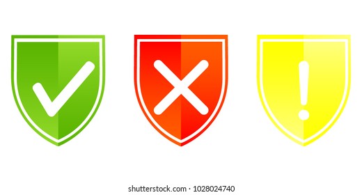 set of informatic protection shield icons