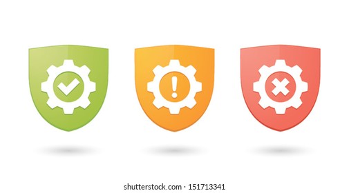 A set of informatic protection shield icons