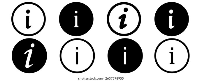 Set of Information icon vector editable