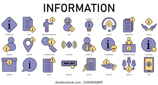Set of information Icons or symbols Vector fully editable file