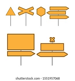 Set of information road signs. Collection blank plates. Simple vector illustration.
