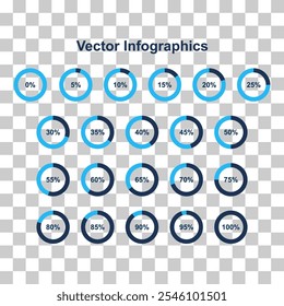 Set of Information round diagram icon, infographic pie design, marketing vector illustration .