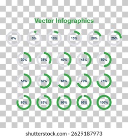 Set of Information round diagram icon, infographic pie design, marketing vector illustration .