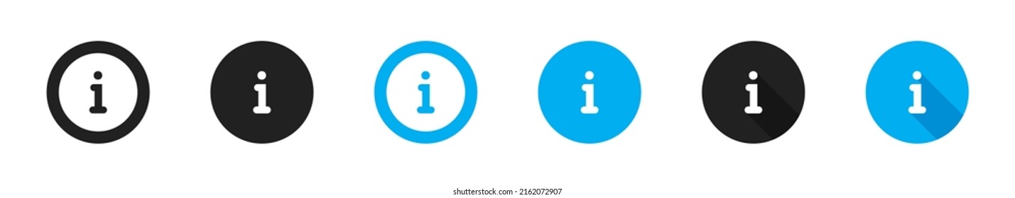 Conjunto de símbolos de información. Icono de información. Iconos de información. Ilustración vectorial.