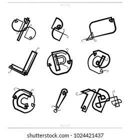 Set of information symbols of the original type of grapheme