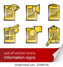 set informational sign icon vector illustration isolated on white background