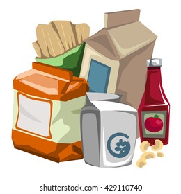 Set of ingredients for cooking. Vector illustration.
