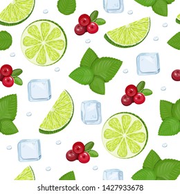 A set of ingredients for making a mojito coctail.