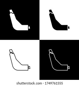 Set Inhaler icon isolated on black and white background. Breather for cough relief, inhalation, allergic patient. Vector Illustration