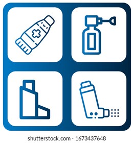 Set Of Inhaler Icons. Such As Ointment, Ear Spray, Inhaler , Inhaler Icons