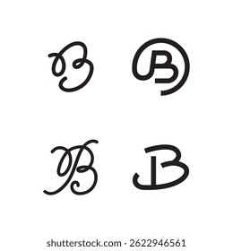 Set of Initial b letter logo design vector template.